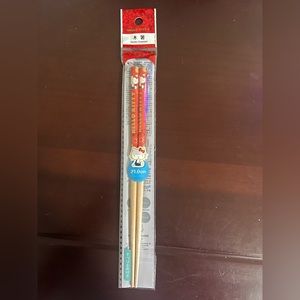Sanrio Hello Kitty Red Bows Wooden Chopsticks 8.25” / 21cm